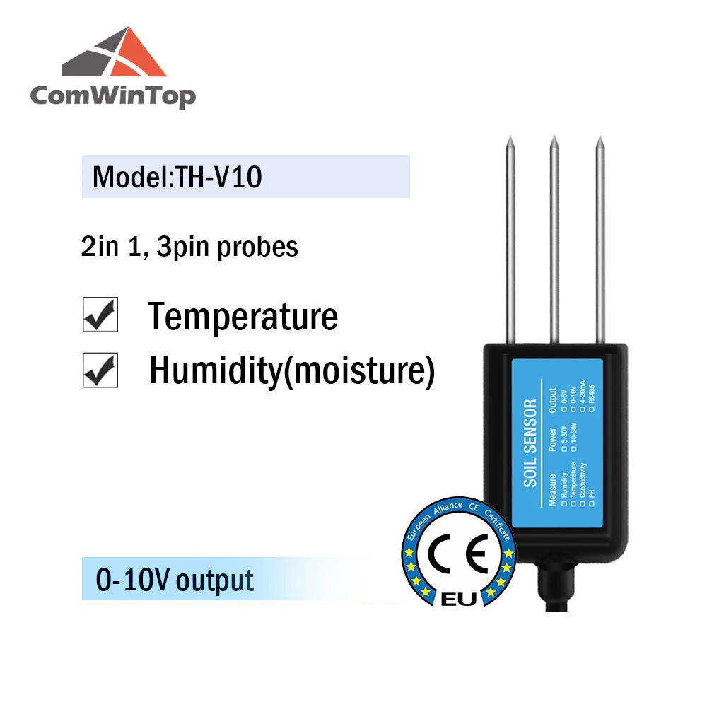 Measure Soil Moisture Temperature Humidity EC PH  NPK 4-20mA 0-5V RS485 Modbus Soil Sensor