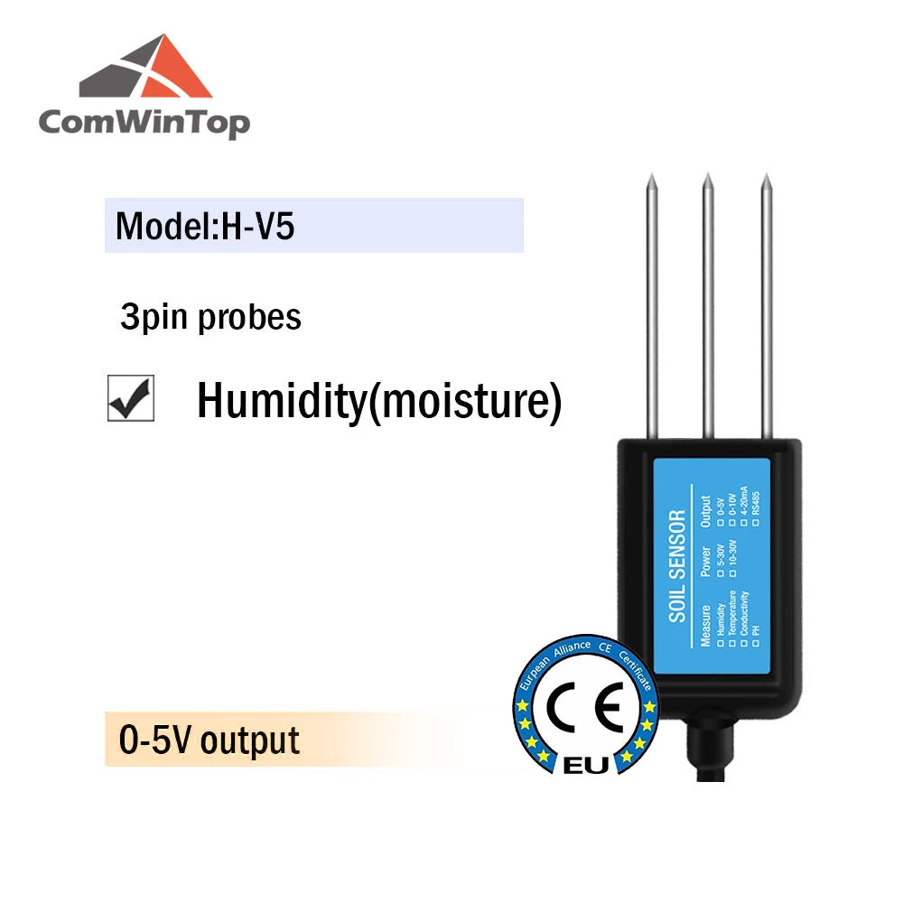 Measure Soil Moisture Temperature Humidity EC PH  NPK 4-20mA 0-5V RS485 Modbus Soil Sensor