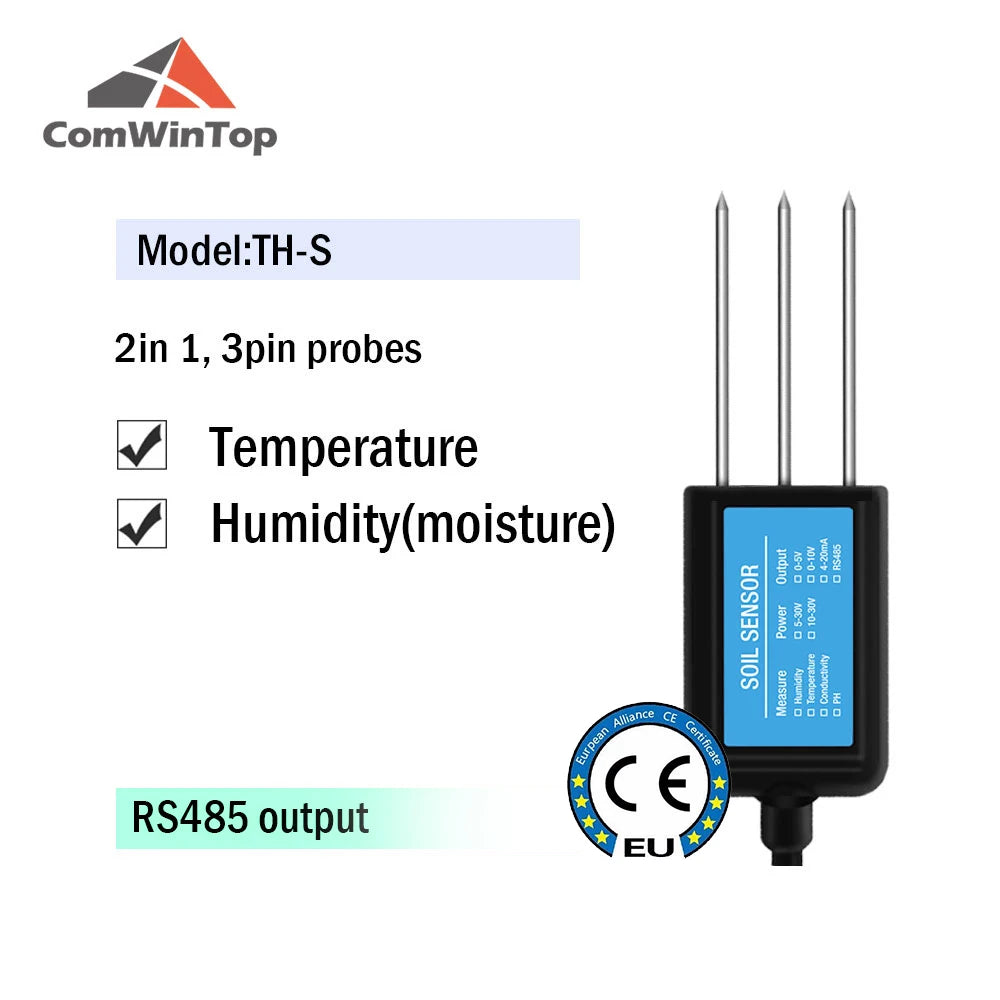 Measure Soil Moisture Temperature Humidity EC PH  NPK 4-20mA 0-5V RS485 Modbus Soil Sensor