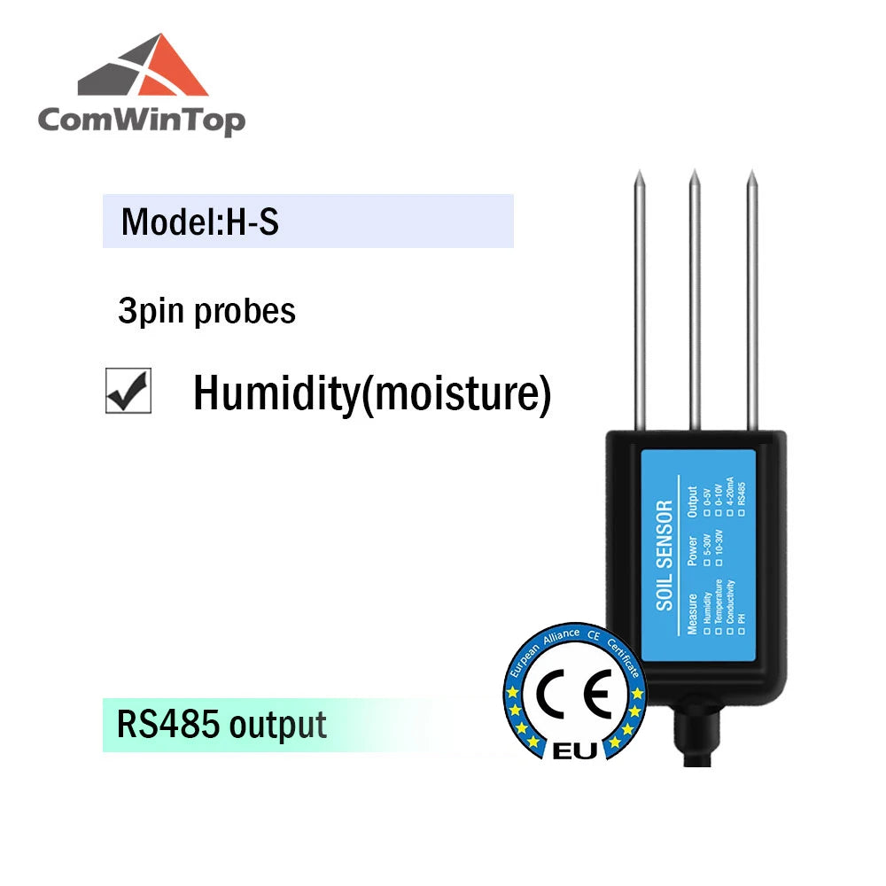 Measure Soil Moisture Temperature Humidity EC PH  NPK 4-20mA 0-5V RS485 Modbus Soil Sensor