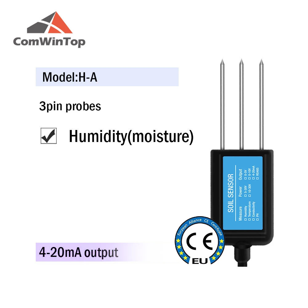 Measure Soil Moisture Temperature Humidity EC PH  NPK 4-20mA 0-5V RS485 Modbus Soil Sensor