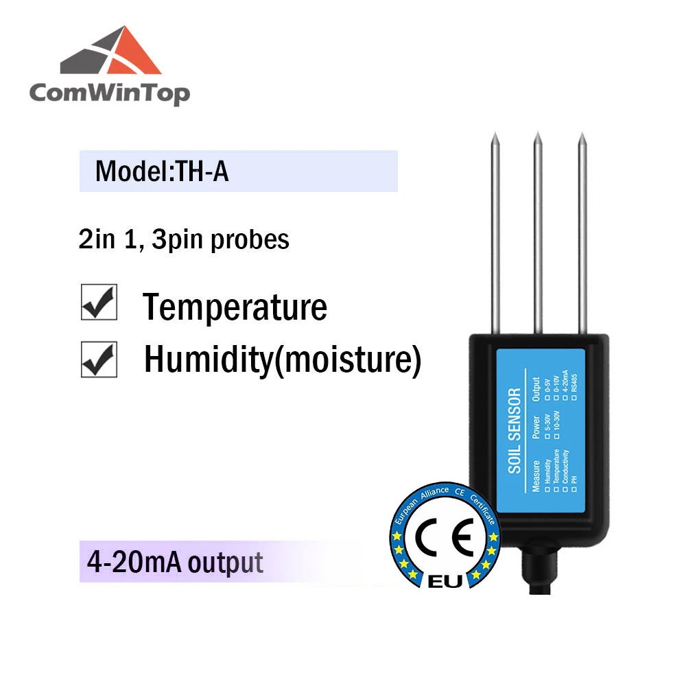 Measure Soil Moisture Temperature Humidity EC PH  NPK 4-20mA 0-5V RS485 Modbus Soil Sensor