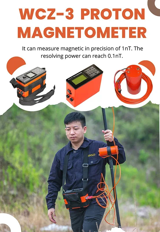 Portable magnetometer geology proton magnetometer Magnetic Field Geophysical Exploration Underground Water Detector