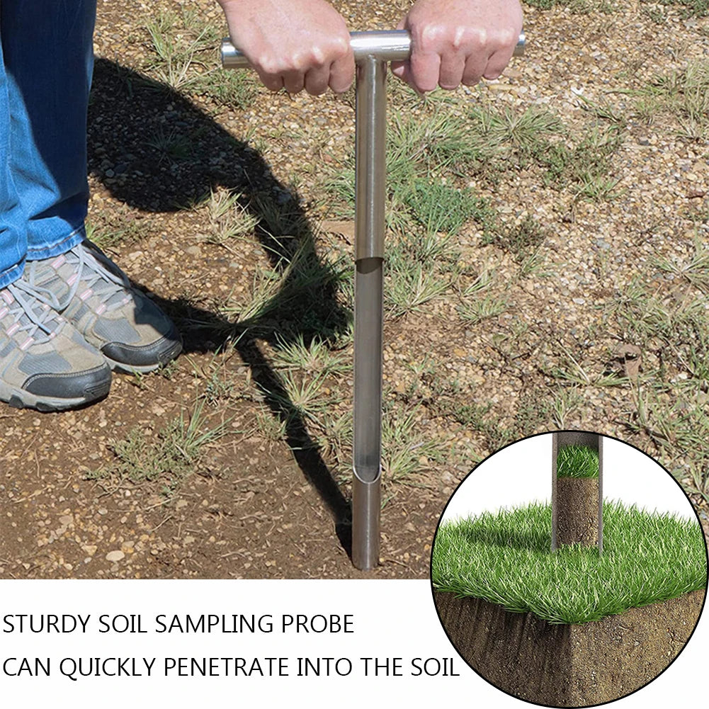 Soil Sampler Probe Portable Soil Sampling Probe Stainless Steel Quick Inspection 12inch/21inch for Lawn Garden Farm