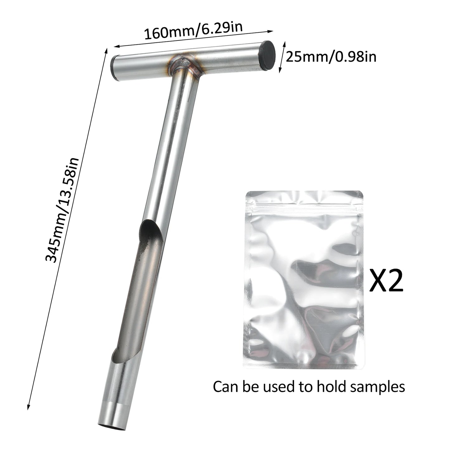 Soil Sampler Probe Stainless Steel Soil Sampling Probe Quick Inspection 12inch/21inch Garden Lawn Maintenance Tool