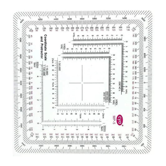 Topographic Flexible Map Scale & Protractors Military UTM/MGRS Reader Ruler