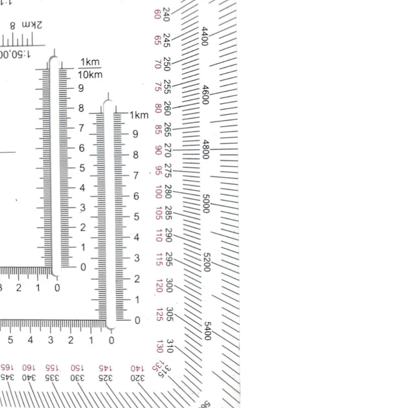 Topographic Flexible Map Scale & Protractors Military UTM/MGRS Reader Ruler