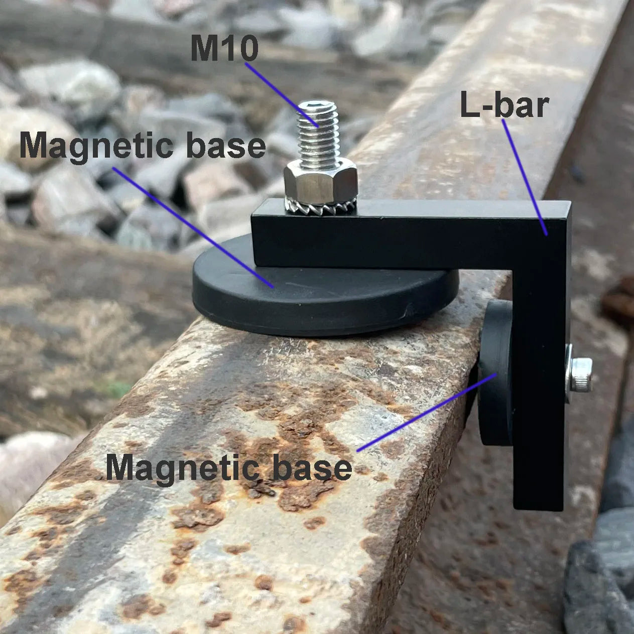 mini prism GMP104 with Magnetic L-bar base for swiss total station  railway