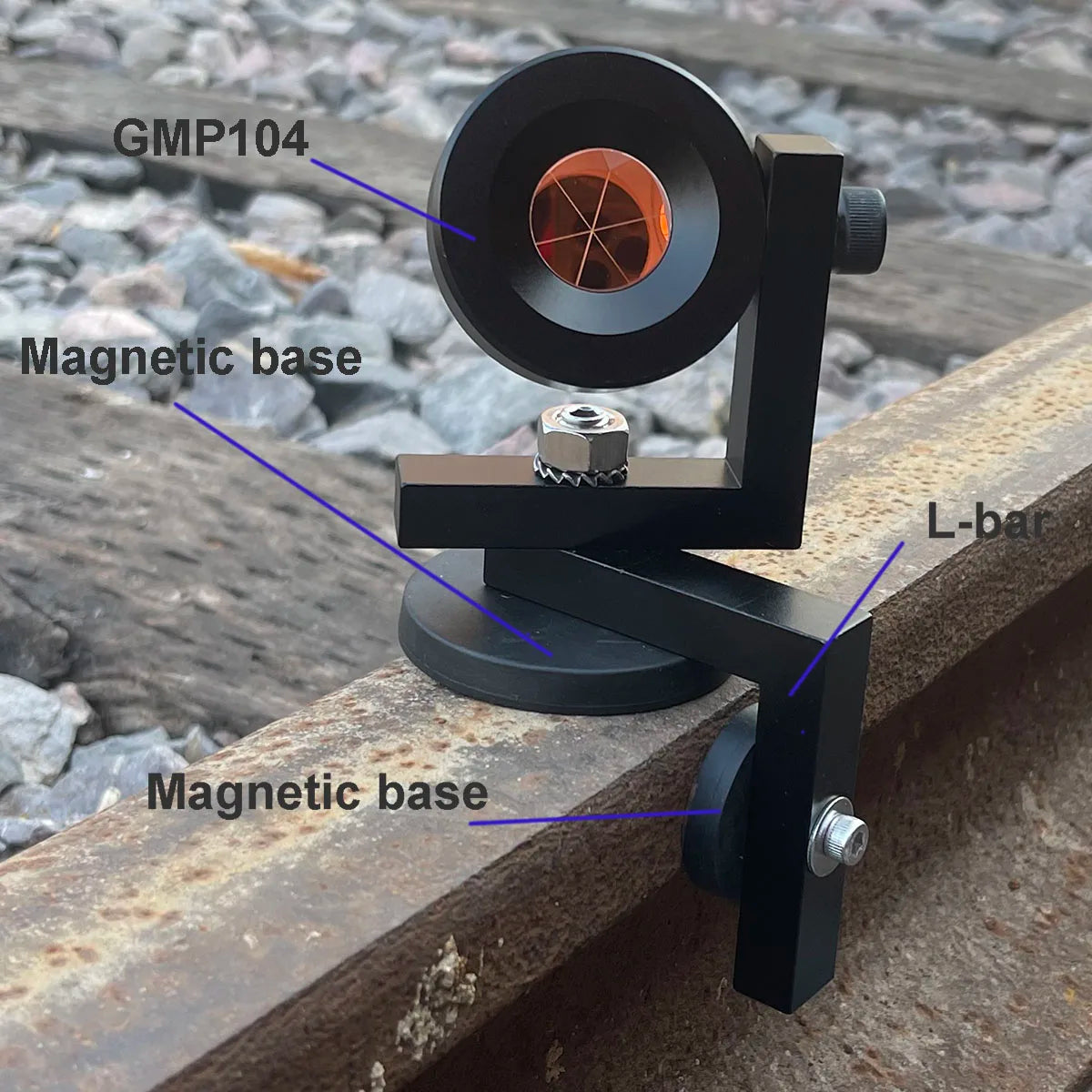 mini prism GMP104 with Magnetic L-bar base for swiss total station  railway